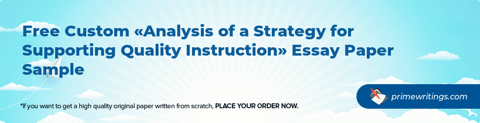 Analysis of a Strategy for Supporting Quality Instruction