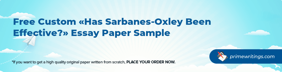 Has Sarbanes-Oxley Been Effective?