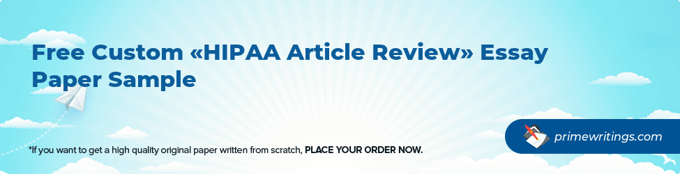 HIPAA Article Review