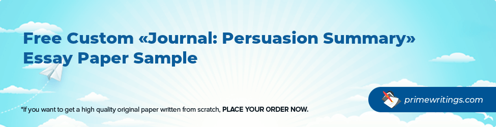 Journal: Persuasion Summary