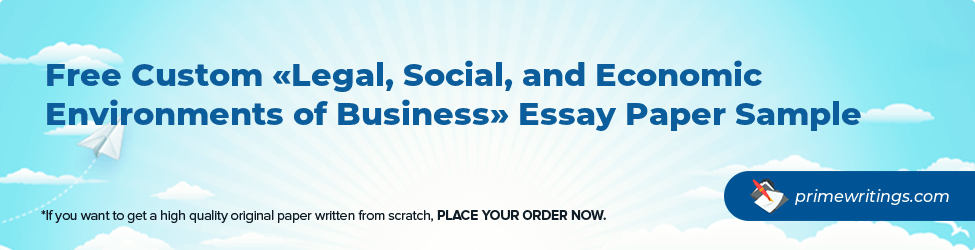 Legal, Social, and Economic Environments of Business