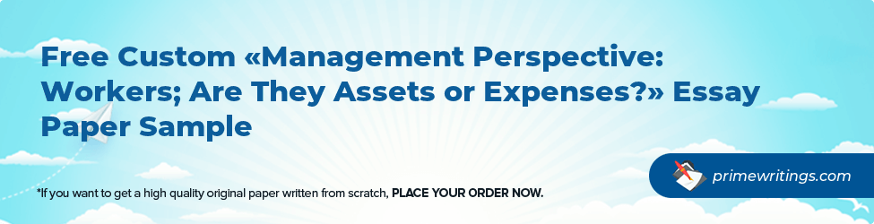 Management Perspective: Workers; Are They Assets or Expenses?