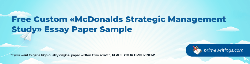 McDonalds Strategic Management Study