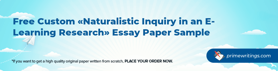 Naturalistic Inquiry in an E- Learning Research
