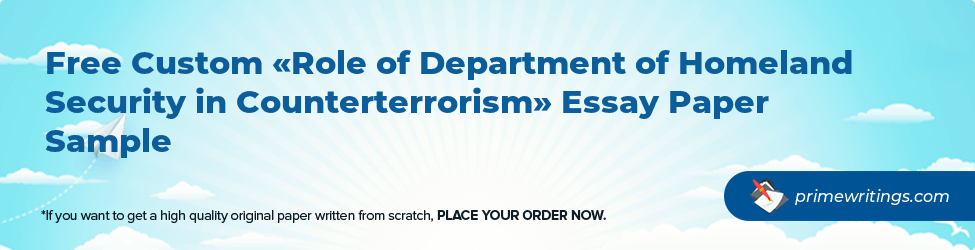 Role of Department of Homeland Security in Counterterrorism